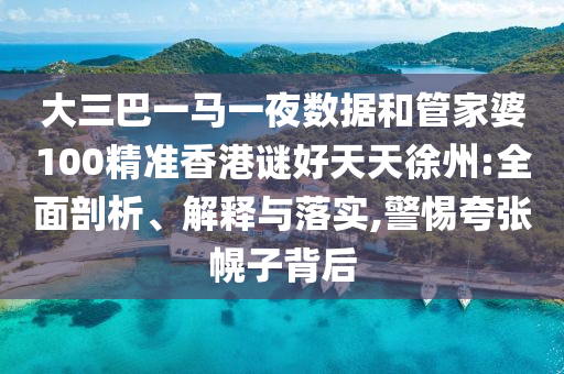 大三巴一馬一夜數據和管家婆100精準香港謎好天天徐州:全面剖析、解釋與落實,警惕夸張幌子背后