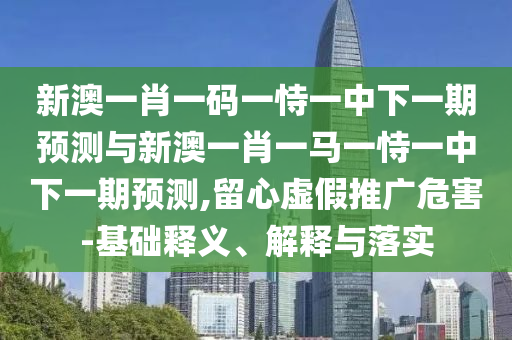 新澳一肖一碼一恃一中下一期預測與新澳一肖一馬一恃一中下一期預測,留心虛假推廣危害-基礎釋義、解釋與落實